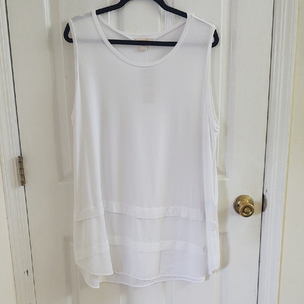 Michael Kors White Layered Tank Top